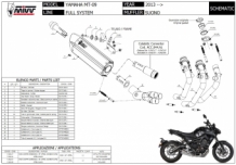 Mivv Suono RVS Black Compleet 3in1 Uitlaatsysteem met E-keur YAMAHA MT-09 2013 > 2020