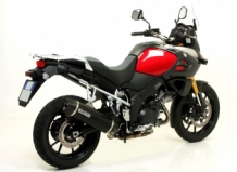 Arrow Maxi Race-Tech Aluminium Dark met Carbon Endcap Einddemper met Euro4 Suzuki Vstrom 1000 2017 2020 