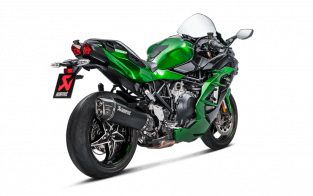 Akrapovic Slip-on Line Titanium Black Einddemper met E-keur Kawasaki Ninja H2 SX 2018 2020