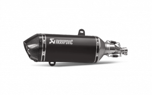 Akrapovic Slip-On Line RVS Black Einddemper met E-keur Vespa GTS 125 2017 2020