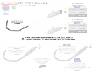 Arrow RVS Voorbochten Honda CRF1000L Africa Twin 2016-2017