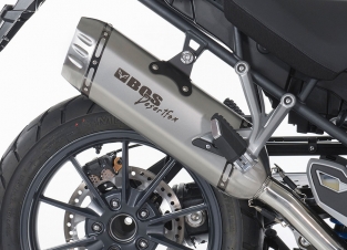 BOS Desertfox Shot Blasted RVS Matt Einddemper met E-keur voor Triumph Tiger 1200 Explorer 2012 > 2017