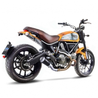 Leovince LV-10 Black RVS Slip-on Einddemper zonder E-keur Ducati SCRAMBLER 800 2015 2020