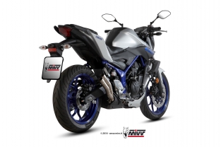 Mivv Double Gun Titanium Einddemper met E-keur Yamaha MT-03 2016 > 2020