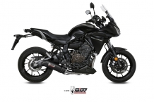 Mivv Oval Carbon met Carbon Endcap Compleet Uitlaatsysteem met E-keur Yamaha Tracer 700 2016 2020
