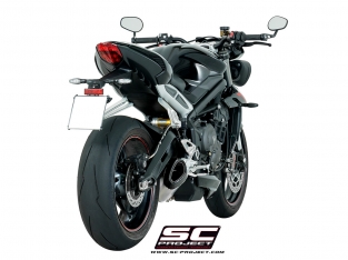 SC Project SC1-R Titanium Slip-on Einddemper met Euro4 Keuring Triumph Street Triple 765 S / R / RS 2017 > 2019