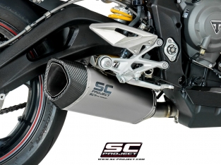 SC Project SC1-R Titanium Slip-on Einddemper met Euro4 Keuring Triumph Street Triple 765 S / R / RS 2017 > 2019