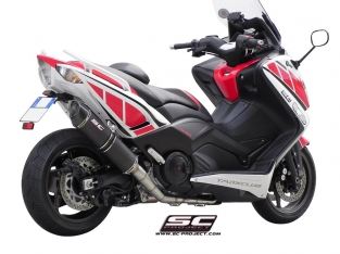 SC Project Oval RVS Black Compleet 2-1 Systeem Yamaha T-Max 530 2012 2016