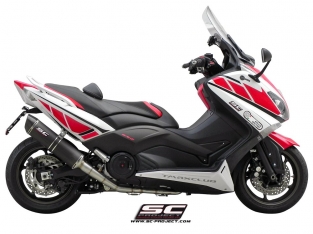 SC Project Oval RVS Black Compleet 2-1 Systeem Yamaha T-Max 530 2012 2016