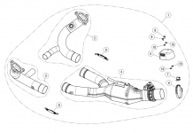 Akrapovic RVS Voorbochten incl. Katalysator met E-keur BMW R1250GS / Adventure 2019 > 2021