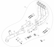 Akrapovic RVS Voorbochten Kawasaki Z H2 2020