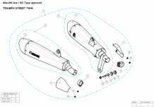 Akrapovic Slip-on Line Titanium Black Einddemper Set met E-keur Triumph Street Twin 2016 2020