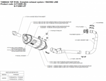 Akrapovic Racing Line Titanium Compleet Uitlaatsysteem zonder E-keur Yamaha YZF-R125 2008 2013