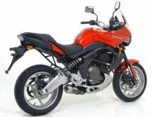 Arrow Maxi Race-Tech Aluminium Dark Steel Endcap Einddemper met E-keur Kawasaki Versys 650 2007 2014