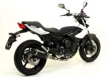Arrow Street Thunder Aluminium Black Carby Endcap met E-keur incl. RVS Voorbochten met Katalysator Yamaha XJ6 / Diversion 2009 > 2015