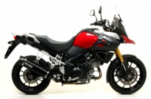 Arrow Maxi Race-Tech Aluminium Dark met Carbon Endcap Einddemper met Euro4 Suzuki Vstrom 1000 2017 2020 