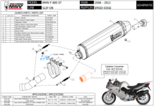 Mivv Speed Edge RVS met Carbon Endcap Slip-on Einddemper met E-keur BMW F 800 S - ST 2006 2012