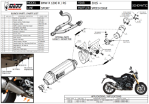 Mivv Speed Edge RVS met Carbon Endcap Slip-on Einddemper met E-keur Euro3 en Euro4 BMW R 1200 R 2015 2018