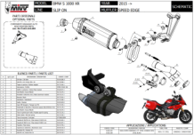 Mivv Speed Edge RVS met Carbon Endcap Slip-on Einddemper met E-keur Euro3 en Euro4 BMW S 1000 XR 2015 >