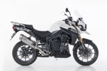 BOS Desertfox Shot Blasted RVS Matt Einddemper met E-keur voor Triumph Tiger 1200 Explorer 2012 > 2017