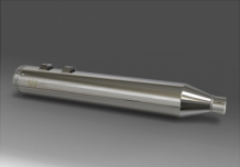 ByKern Premium RVS Polished Einddemper Set (L+R) met regelbaar geluidssysteem met E-keur Harley Davidson Touring 2009 > 2016