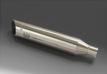 ByKern Premium RVS Polished Dubbele Einddemper met E-keur incl. regelbaar geluidssysteem HD Dyna FXDF / FXDLS / FXDWG  2008 2017