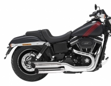 ByKern Premium RVS Polished Dubbele Einddemper met E-keur incl. regelbaar geluidssysteem HD Dyna FXDF / FXDLS / FXDWG  2008 2017