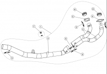 Akrapovic Voorbochten Katvervanger RVS zonder E-keur Honda CRF1000L Africa Twin 2016 2019