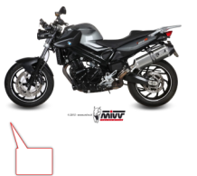 Mivv Speed Edge RVS met Carbon Endcap Slip-on Einddemper met E-keur Euro3 en Euro4 BMW F 800 GT 2009 2019