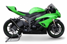 HP Corse Hydroform RVS Black Slip-on Einddemper met E-keur Kawasaki ZX-6R 2009 > 2015