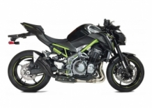 Ixrace Z7 Series RVS Black Double Exit Einddemper met E-keur Kawasaki Z900 2017 > 2019