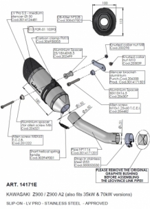Leovince LV Pro RVS Slip-on Einddemper met E-keur Kawasaki Z900 2017 > 2019