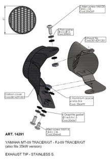 Leovince RVS Slip-on Exhaust Tip incl. Carbon Heatshield Yamaha Tracer 900 / GT 2015 > 2020 