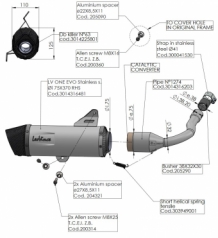 Leovince LV One EVO RVS Slip-on Einddemper met Euro4 Keuring incl. Kat. VESPA GTS 300 HPE SUPER 2019 2020