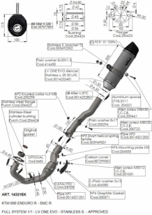 Leovince LV One Evo RVS Compleet 1in1 Uitlaatsysteem met E-keur KTM 690 SMC-R 2019 > 2020