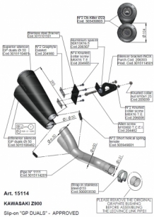 Leovince GP Duals RVS Slip-on Einddemper met E-keur Kawasaki Z900 2017 > 2019