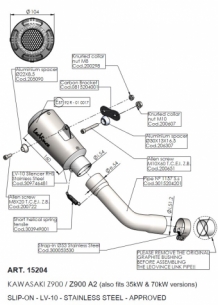 Leovince LV-10 RVS Slip-on Einddemper met E-keur Kawasaki Z900 2017 > 2019