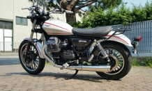 Mistral Conical Polished Slip-on Einddemper Set met E-keur Moto Guzzi V9 Roamer / Bobber