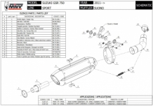 Mivv Suono RVS Black Slip-on Einddemper met E-keur Suzuki GSR 750 2011 > 2016