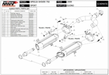 Mivv Suono RVS Slip-on dubbele Einddemper (L+R) Set Aprilia Shiver 750 2008 > 2016