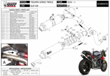 Mivv GP RVS Black Dubbele Einddemper Set (L+R) met E-keur Triumph Speed Triple 1050 2016 > 2018