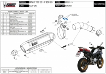 Mivv Suono RVS Black Slip-on Einddemper met E-keur Euro4 BMW F 750 GS 2018 >
