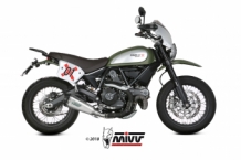 Mivv Delta Race RVS met Carbon Endcap Slip-on Einddemper met E-keur Euro3 en Euro4 Ducati SCRAMBLER 800 2015 > 2020