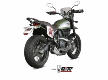 Mivv Delta Race RVS met Carbon Endcap Slip-on Einddemper met E-keur Euro3 en Euro4 Ducati SCRAMBLER 800 2015 > 2020