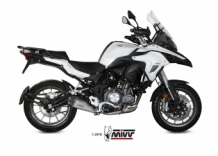 Mivv Delta Race RVS met Carbon Endcap Slip-on Einddemper met E-keur Euro4 Benelli TRK 502 2017 > 2020