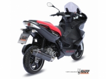 Mivv Stronger RVS Black Compleet 1in1 Uitlaatsysteem met E-keur Gilera NEXUS 300 2008 2013