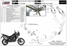 Mivv RVS Decat Voorbochten Honda CRF1000L Africa Twin 2016 > 2019
