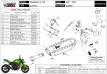 Mivv Suono RVS Black Slip-on Einddemper met E-keur Kawasaki Z 750 2007 > 2014