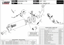 Mivv Oval Carbon met Carbon Cap Slip-on Einddemper met E-keur Kawasaki Z 750 2007 > 2014