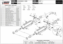 Mivv Suono Full Titanium Dubbele Slip-on Einddemper (L+R) Set met E-keur Kawasaki Z1000 2007 > 2009